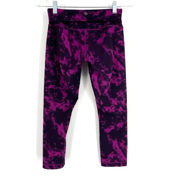 Lululemon Wunder Under Crop II Full On Luon (Roll Down) 21" Breezy Plum Size 4 - Picture 2 of 8